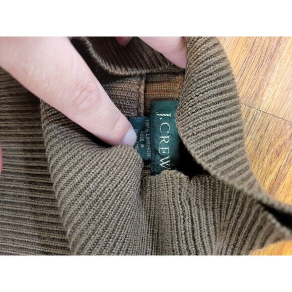 Vtge J Crew Brown Mock Neck Ribbed‎ Wool Brown Sweater Size Large - Picture 4 of 4